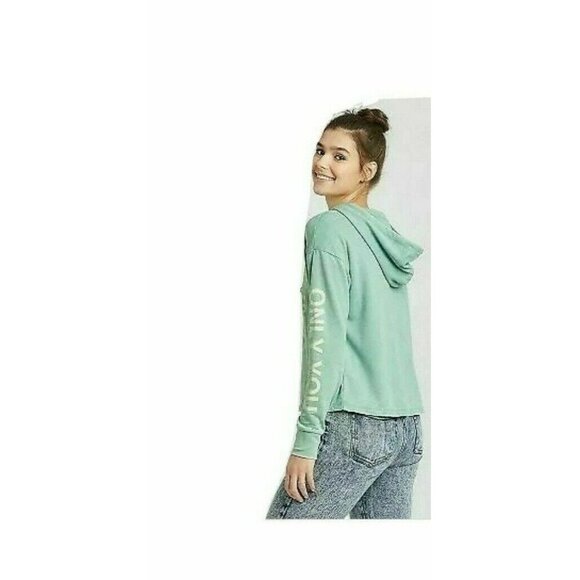 Sweatshirt Women's Teal Size XS Smokey the Bear Sweatshirt Hoodie Long Sleeve - Picture 2 of 5